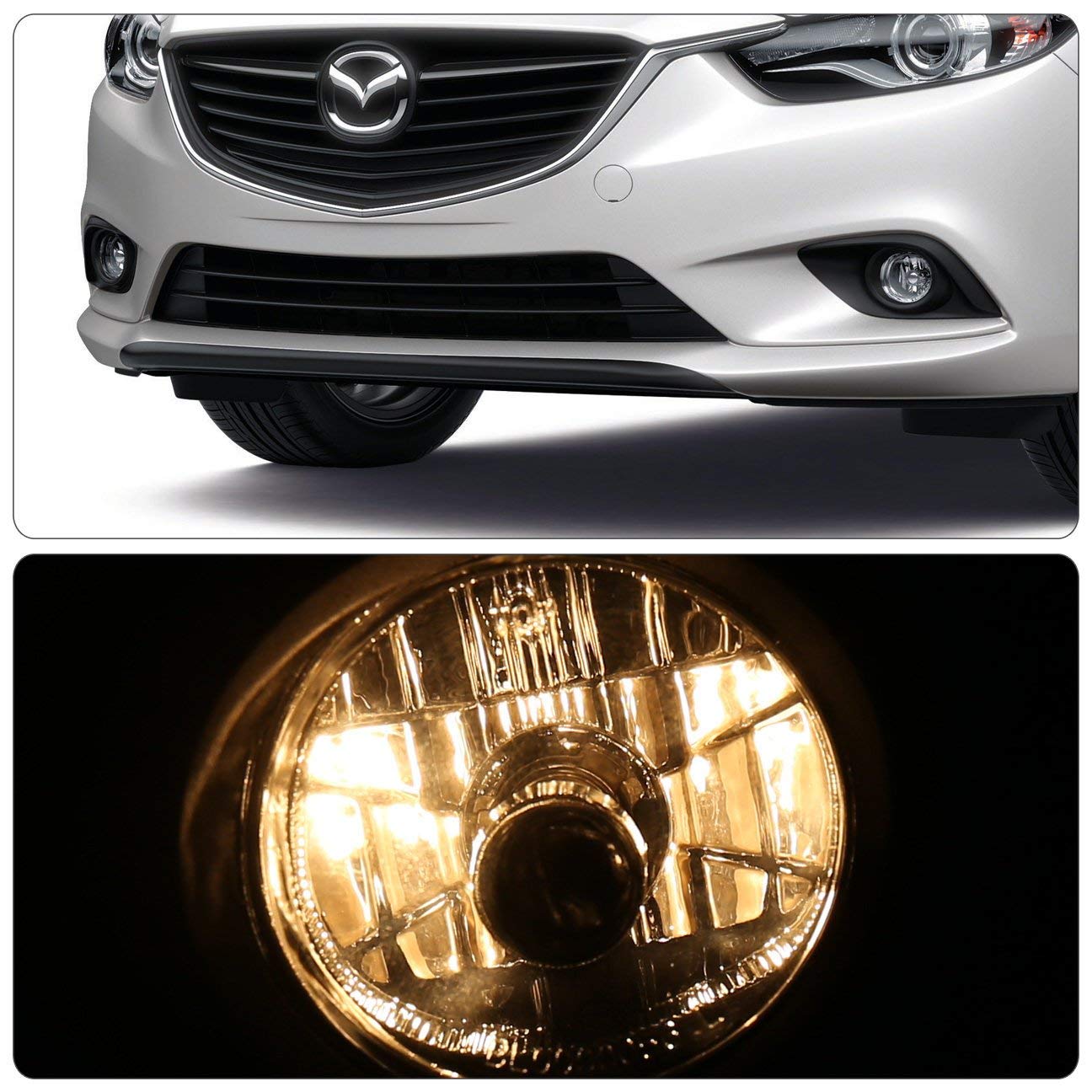 Luces de niebla de conducción de lentes transparentes Lámparas de niebla para Mazda 6 13-15
