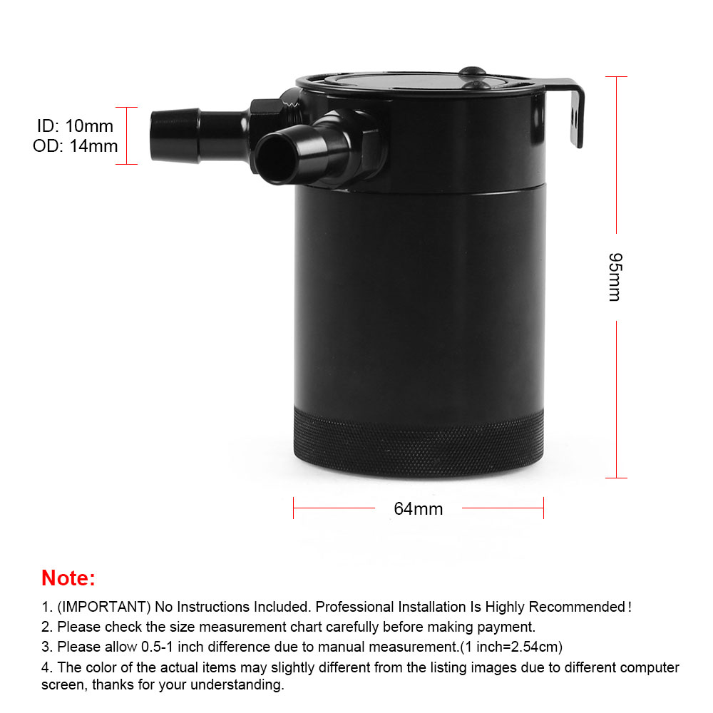 Captura de aceite de automóvil de aluminio universal puede separador de tanques separadores de 3 puertos Catadrina de aceite de aceite 3 agujeros 3 hoyos